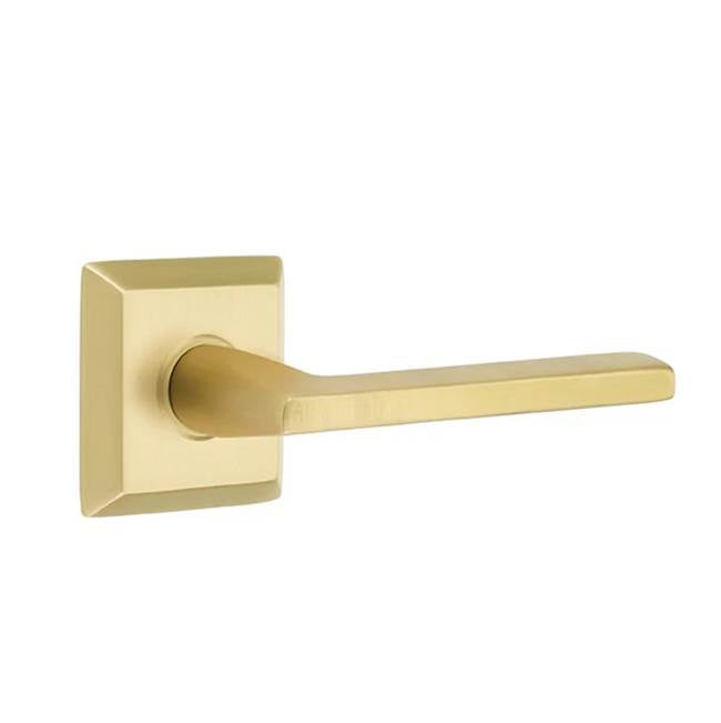 Emtek - Privacy, Quincy Rosette, Helios Lever, LH, US4 - Satin Brass