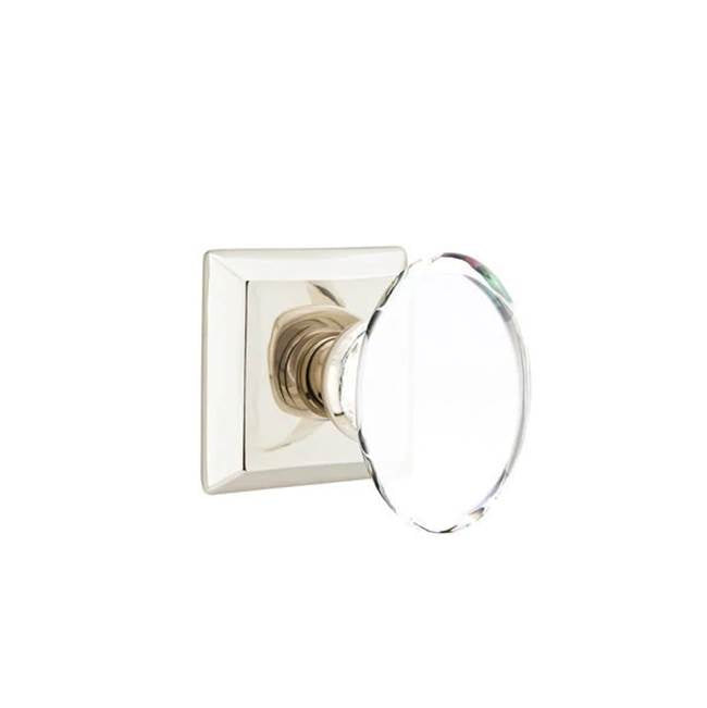 Emtek - Passage, Quincy Rosette, Hampton Crystal Knob, US14 - Polished Nickel