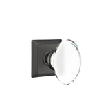 Emtek - Passage, Quincy Rosette, Hampton Crystal Knob, US19 - Flat Black