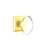 Emtek - Passage, Quincy Rosette, Hampton Crystal Knob, US3 Lifetime - Polished Brass