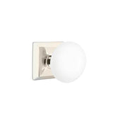 Emtek - Passage, Quincy Rosette, Ice White Porcelain Knob, US14 - Polished Nickel