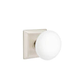 Emtek - Passage, Quincy Rosette, Ice White Knob, US15 - Satin Nickel