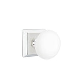 Emtek - Passage, Quincy Rosette, Ice White Knob, US26 - Polished Chrome