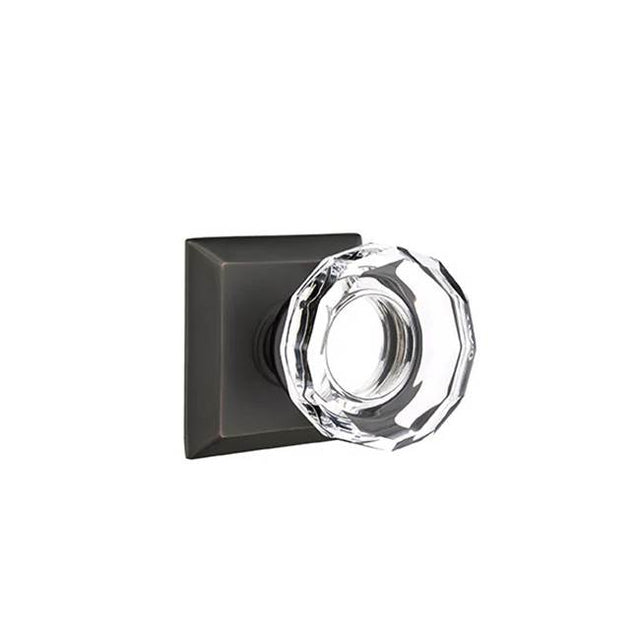 Emtek - Concealed, Passage, Quincy Rosette, Lowell Crystal Knob, US10B - Oil Rubbed Bronze