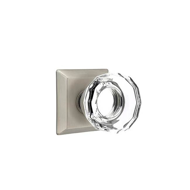 Emtek - Dummy, Quincy Rosette, Lowell Crystal Knob, US15A - Pewter