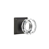 Emtek - Dummy, Quincy Rosette, Lowell Crystal Knob, US19 - Flat Black