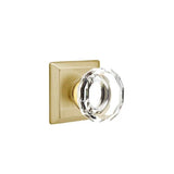 Emtek - Concealed, Passage, Quincy Rosette, Lowell Crystal Knob, US4 - Satin Brass