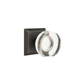 Emtek - Concealed, Privacy, Quincy Rosette, Modern Disc Crystal Knob, US10B - Oil Rubbed Bronze