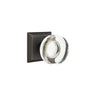 Emtek - Concealed, Privacy, Quincy Rosette, Modern Disc Crystal Knob, US10B - Oil Rubbed Bronze