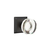 Emtek - Concealed, Privacy, Quincy Rosette, Modern Disc Crystal Knob, US19 - Flat Black