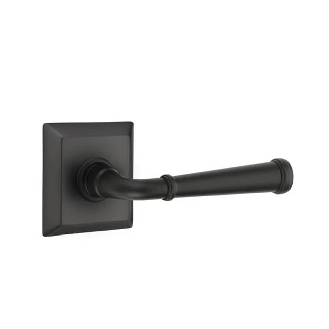 Emtek - Concealed, Privacy, Quincy Rosette, Merrimack Lever, US19 - Flat Black