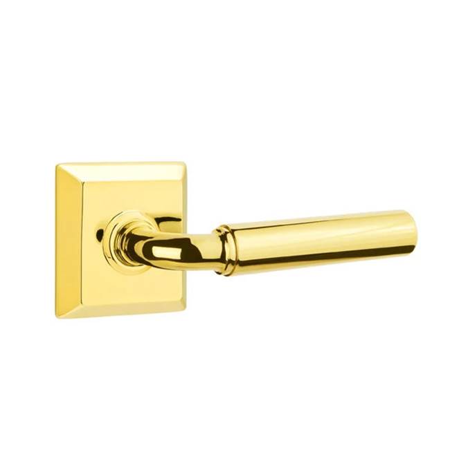 Emtek - Concealed, Privacy, Quincy Rosette, Manning Lever, US3NL - Unlacquered Brass