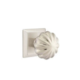 Emtek - Concealed, Privacy, Quincy Rosette, Melon Knob, US15 - Satin Nickel