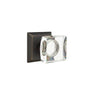 Emtek - Concealed, Privacy, Quincy Rosette, Modern Square Crystal Knob, US10B - Oil Rubbed Bronze