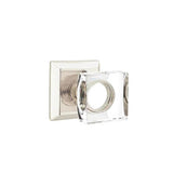 Emtek - Concealed, Passage, Quincy Rosette, Modern Square Crystal Knob, US14 - Polished Nickel