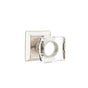 Emtek - Privacy, Quincy Rosette, Modern Square Crystal Knob, US14 - Polished Nickel