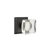 Emtek - Passage, Quincy Rosette, Modern Square Crystal Knob, US19 - Flat Black