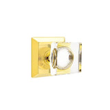Emtek - Passage, Quincy Rosette, Modern Square Crystal Knob, US3 - Polished Brass