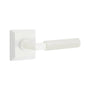 Emtek - Select Passage, Quincy Rosette MW, L-Square Stem MW, Smooth Handle MW RH - Matte White