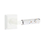 Emtek - Select Privacy, Quincy Rosette Matte White, L-Square Stem Matte White, Light Terrazzo Handle, LH - Matte White