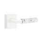 Emtek - Select Passage, Quincy Rosette Matte White, R-Bar Stem Matte White, Light Terrazzo Handle, RH - Matte White