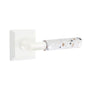 Emtek - Select Privacy, Quincy Rosette Matte White, T-Bar Stem Matte White, Light Terrazzo Handle, RH - Matte White