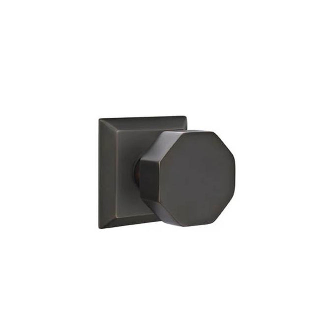 Emtek - Privacy, Quincy Rosette, Octagon Knob, US10B - Oil Rubbed Bronze