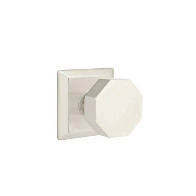 Emtek - Privacy, Quincy Rosette, Octagon Knob, US15 - Satin Nickel