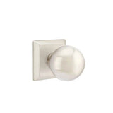 Emtek - Concealed, Privacy, Quincy Rosette, Orb Knob, US15 - Satin Nickel