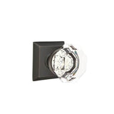 Emtek - Concealed, Privacy, Quincy Rosette, Old Town Clear Knob, US10B - Oil Rubbed Bronze