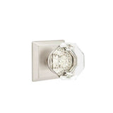 Emtek - Concealed, Privacy, Quincy Rosette, Old Town Clear Knob, US15 - Satin Nickel