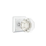 Emtek - Concealed, Privacy, Quincy Rosette, Old Town Clear Knob, US26 - Polished Chrome