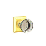 Emtek - Concealed, Privacy, Quincy Rosette, Providence Crystal Knob, US3 Lifetime - Polished Brass