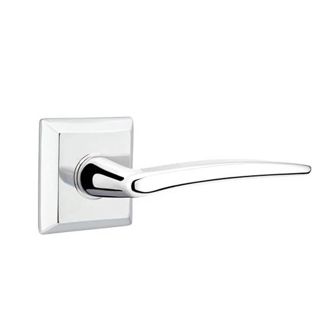 Emtek - Passage, Quincy Rosette, Poseidon Lever, RH, US26 - Polished Chrome
