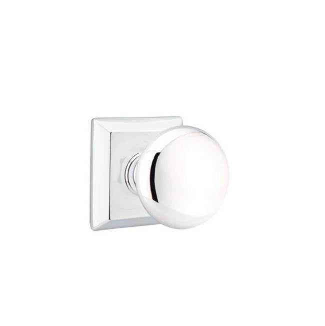 Emtek - Concealed, Passage, Quincy Rosette, Providence Knob, US26 - Polished Chrome