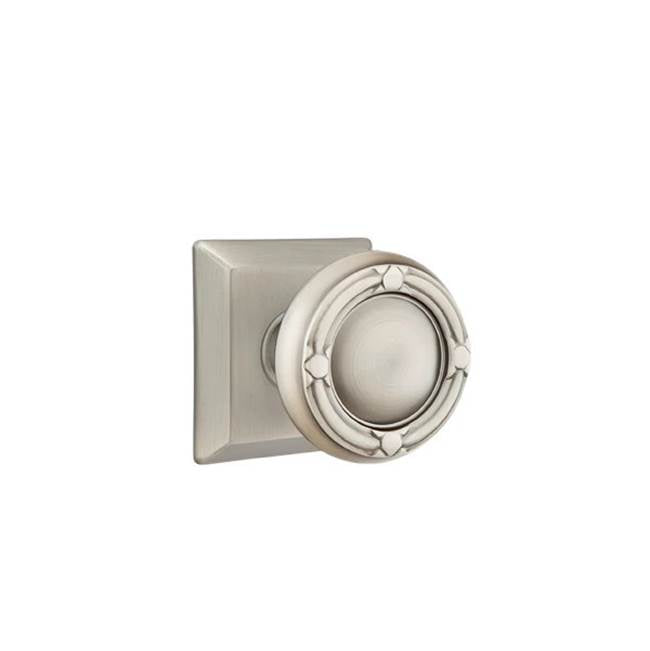 Emtek - Concealed, Passage, Quincy Rosette, Ribbon and Reed Knob, US15A - Pewter