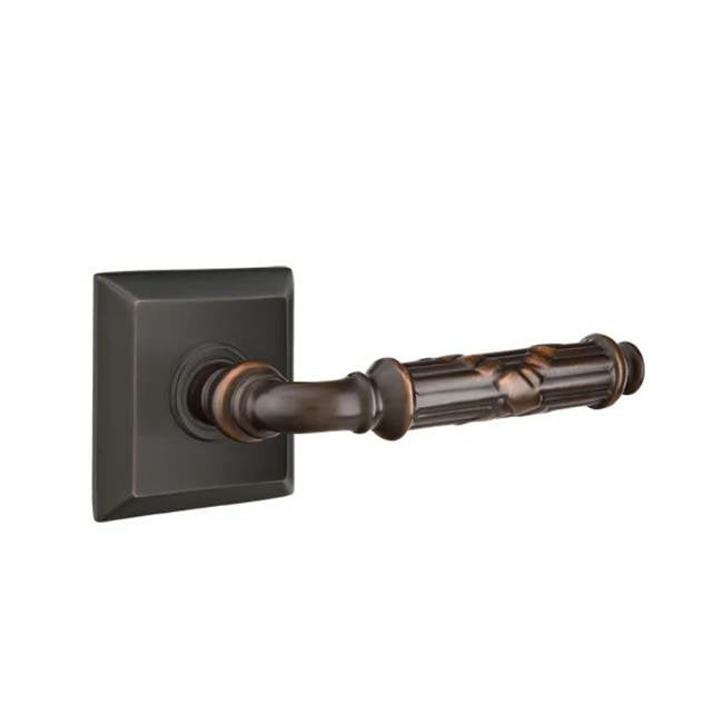 Emtek - Privacy, Quincy Rosette, Ribbon and Reed Lever, RH, US10B - Oil Rubbed Bronze