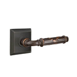 Emtek - Privacy, Quincy Rosette, Ribbon and Reed Lever, RH, US10B - Oil Rubbed Bronze