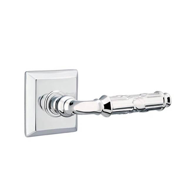 Emtek - Privacy, Quincy Rosette, Ribbon and Reed Lever, RH, US26 - Polished Chrome