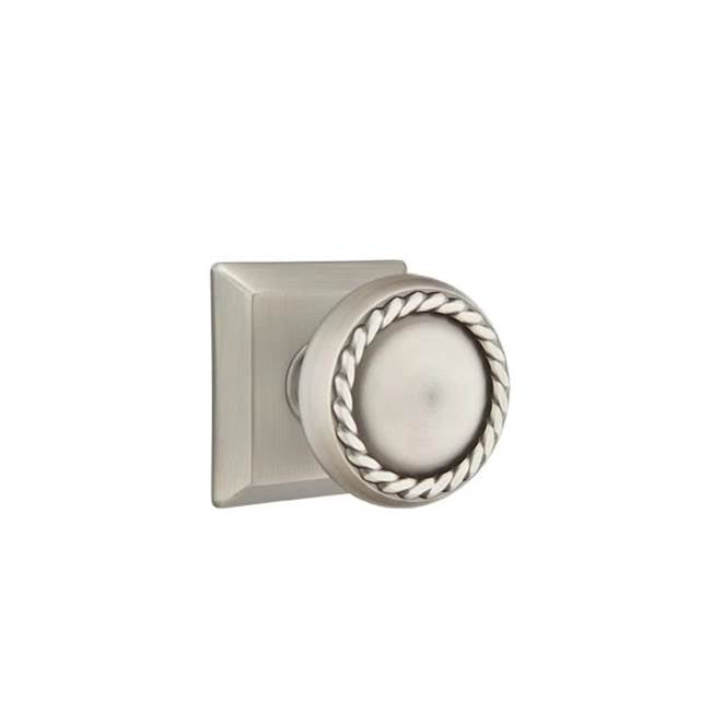Emtek - Passage, Quincy Rosette, Rope Knob, US15A - Pewter