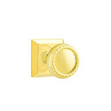 Emtek - Concealed Fastener, Passage, Quincy Rosette, Rope Knob, US3NL - Unlacquered Brass