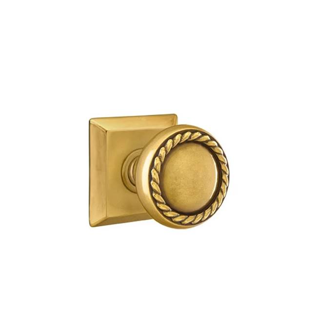 Emtek - Concealed, Passage, Quincy Rosette, Rope Knob, US7 - French Antique