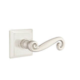 Emtek - Concealed, Privacy, Quincy Rosette, Rustic Lever, US15 - Satin Nickel