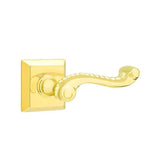 Emtek - Privacy, Quincy Rosette, Rope Lever, RH, US3NL - Unlacquered Brass