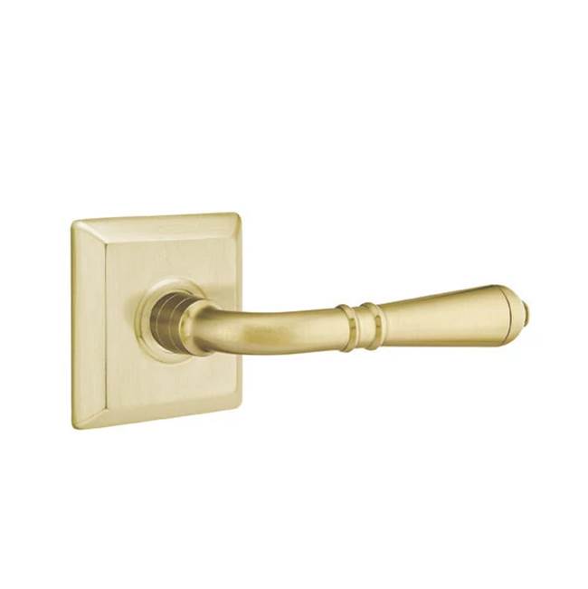 Emtek - Passage, Quincy Rosette, Turino Lever, LH, US4 - Satin Brass