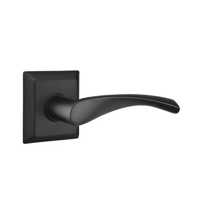 Emtek - Privacy, Quincy Rosette, Triton Lever, RH, US19 - Flat Black