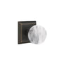 Emtek - Concealed Fastener Privacy, Quincy Rosette US10B, Conical Stem US10B, White Marble Knob - Oil Rubbed Bronze