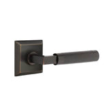 Emtek - Passage, Quincy Rosette US10B, L-Square Stem US10B, Knurled Handle US10B LH - Oil Rubbed Bronze