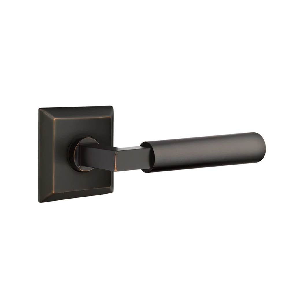 Emtek - Select Privacy, Quincy Rosette US10B, L-Square Stem US10B, Smooth Handle US10B LH - Oil Rubbed Bronze