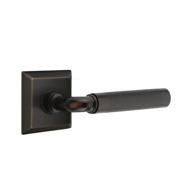 Emtek - Dummy, Quincy Rosette US10B, R-Bar Stem US10B, Knurled Handle US10B - Oil Rubbed Bronze